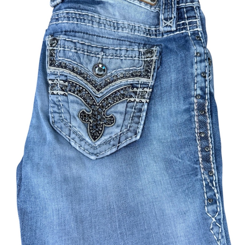 Rock Revival Light Blue Embellished Flare Jeans